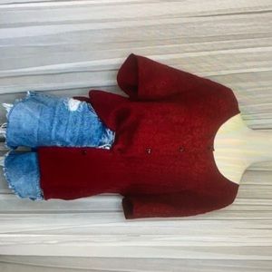 90S vintage express red silk top